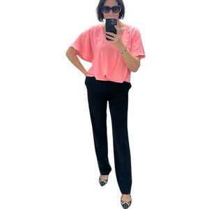 Escada Sport navy blue elegant straight pants slacks 40/  8-10 long tall